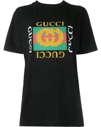 T-shirt nera di Gucci