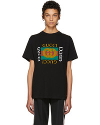 T-shirt nera di Gucci