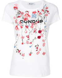 T-shirt ricamata bianca di Dondup
