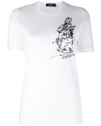 T-shirt ricamata bianca di Dsquared2