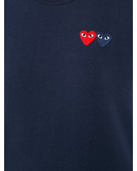 T-shirt ricamata blu scuro di Comme des Garcons