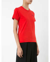 T-shirt ricamata rossa di Comme des Garcons