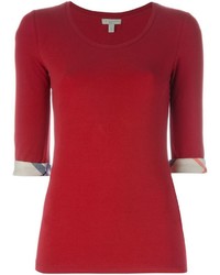 T-shirt scozzese rossa di Burberry