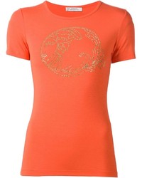 T-shirt stampata arancione