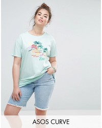 T-shirt stampata azzurra di Asos