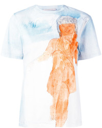 T-shirt stampata azzurra di Christopher Kane