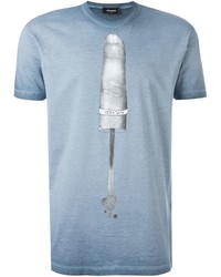 T-shirt stampata azzurra di DSQUARED2