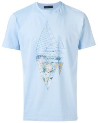 T-shirt stampata azzurra di Etro