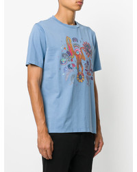 T-shirt stampata azzurra di Paul Smith