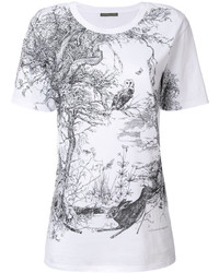 T-shirt stampata bianca di Alexander McQueen