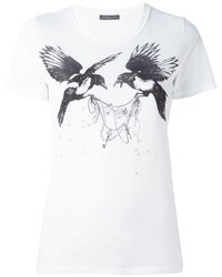 T-shirt stampata bianca di Alexander McQueen