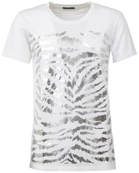 T-shirt stampata bianca di Balmain