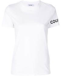 T-shirt stampata bianca di Courreges