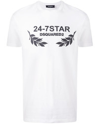 T-shirt stampata bianca di DSQUARED2
