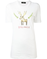 T-shirt stampata bianca di Dsquared2