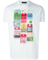 T-shirt stampata bianca di DSQUARED2