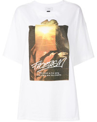 T-shirt stampata bianca di Facetasm