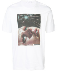 T-shirt stampata bianca di Jil Sander