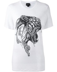 T-shirt stampata bianca di Just Cavalli