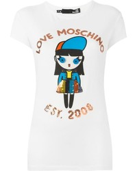 T-shirt stampata bianca di Love Moschino