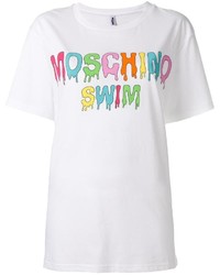 T-shirt stampata bianca di Moschino