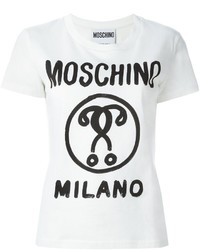 T-shirt stampata bianca di Moschino