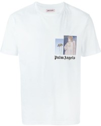 T-shirt stampata bianca di Palm Angels