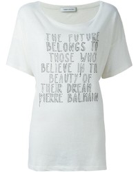 T-shirt stampata bianca di PIERRE BALMAIN