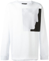 T-shirt stampata bianca di Raf Simons