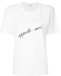 T-shirt stampata bianca di Saint Laurent