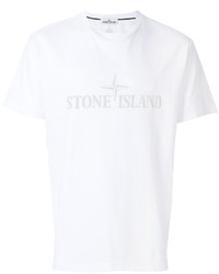 T-shirt stampata bianca di Stone Island