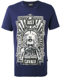 T-shirt stampata blu scuro di Just Cavalli
