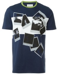 T-shirt stampata blu scuro di Maison Margiela