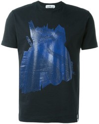 T-shirt stampata blu scuro di Stone Island