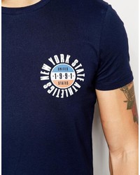 T-shirt stampata blu scuro di Asos