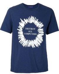 T-shirt stampata blu scuro di Undercover