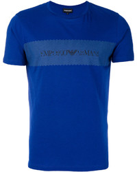 T-shirt stampata blu di Emporio Armani