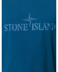 T-shirt stampata blu di Stone Island