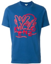 T-shirt stampata blu di Kenzo