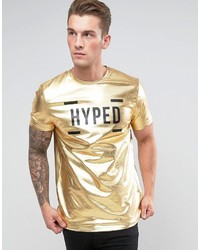 T-shirt stampata dorata