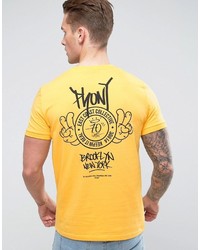 T-shirt stampata gialla di Asos
