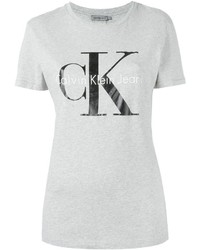 T-shirt stampata grigia di Calvin Klein Jeans