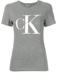 T-shirt stampata grigia di Calvin Klein