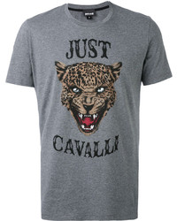 T-shirt stampata grigia di Just Cavalli