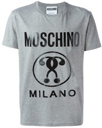 T-shirt stampata grigia di Moschino