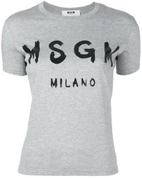 T-shirt stampata grigia di MSGM