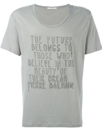 T-shirt stampata grigia di Pierre Balmain