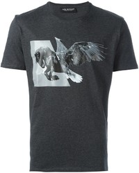 T-shirt stampata grigio scuro di Neil Barrett