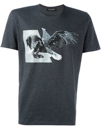 T-shirt stampata grigio scuro di Neil Barrett
