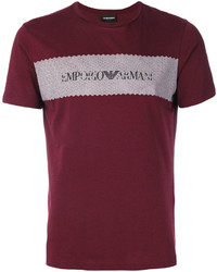 T-shirt stampata melanzana scuro di Emporio Armani